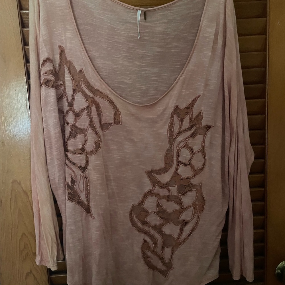 Free People Peach Relaxed Blouse